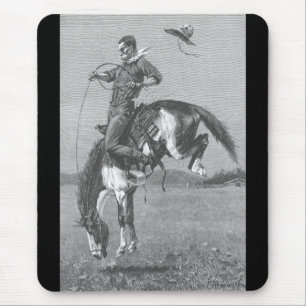 Vintage Rodeo Cowboys, Bucking Bronco von Remingto Mousepad