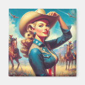 Vintage-Rodeo-Pin-up Magnet (Vorne)