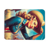Vintage-Rodeo-Pin-up Magnet (Horizontal)