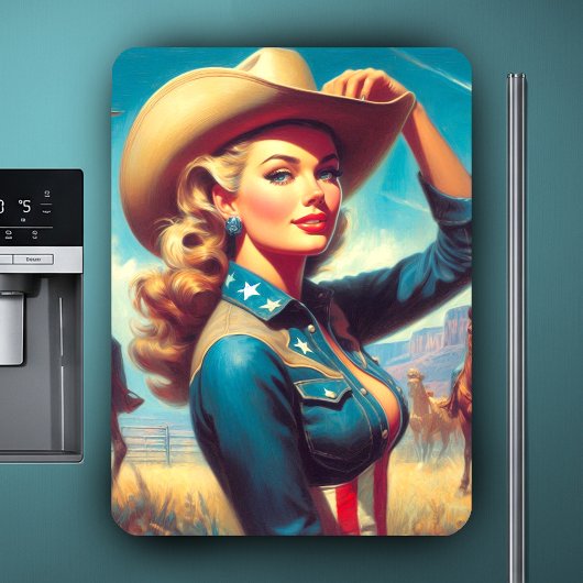 Vintage-Rodeo-Pin-up Magnet
