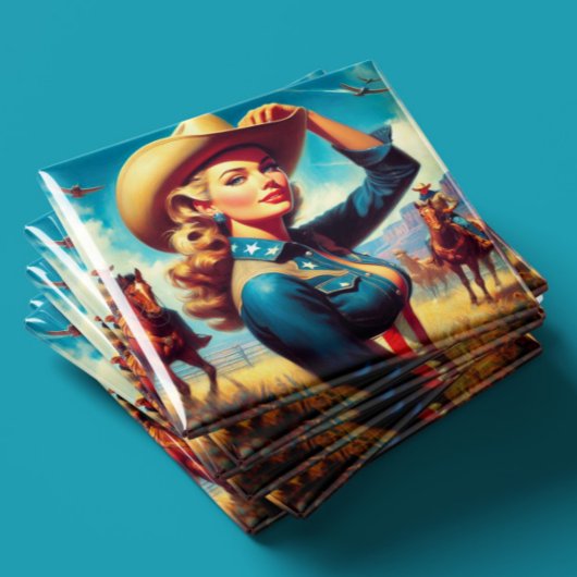Vintage-Rodeo-Pin-up Magnet
