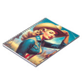 Vintage-Rodeo-Pin-up Notizblock (Linke Seite)