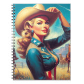 Vintage-Rodeo-Pin-up Notizblock (Vorderseite)