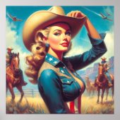 Vintage Rodeo Pin-up Poster (Vorne)