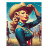 Vintage Rodeo Pin-up Poster (Vorderseite)