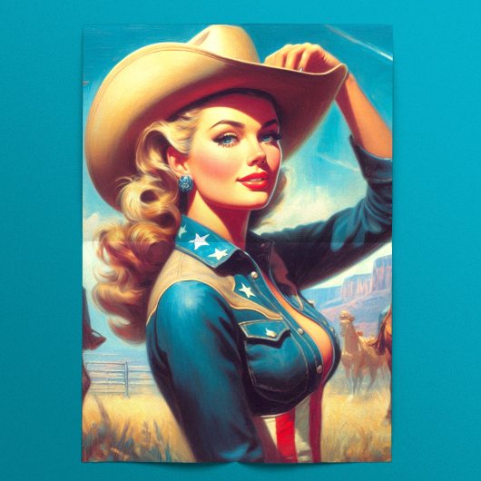 Vintage Rodeo Pin-up Seidenpapier