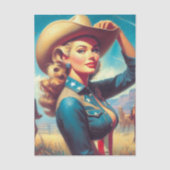 Vintage Rodeo Pin-up Seidenpapier (Vorderseite)