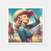 Vintage-Rodeo-Pin-up Serviette (Vorderseite)