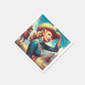 Vintage-Rodeo-Pin-up Serviette (Ecke)
