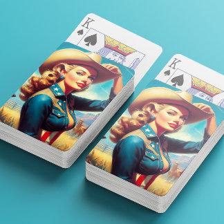 Vintage Rodeo Pin-up Spielkarten