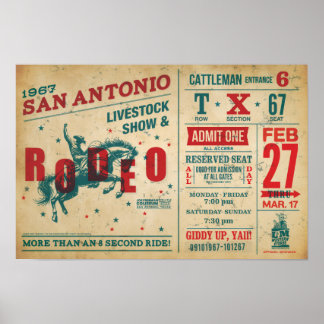 Vintage-Rodeo-Plakat – Retro-Western-Kunstprint Poster