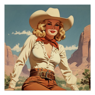 Vintage Rodeo-Romanze: Wild West-Geflüster Poster