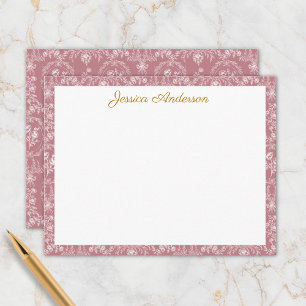 Vintage-Rokoko-Blumen Florale Personalisierte Name Mitteilungskarte