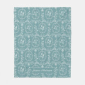 Vintage-Rokokoblumen Blumenmuster Personalisiert Fleecedecke (Vorderseite)