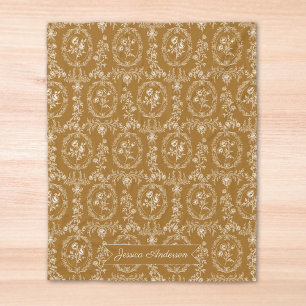 Vintage-Rokokoblüten Blumenmuster personalisiert Fleecedecke