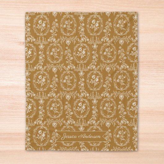 Vintage-Rokokoblüten Blumenmuster personalisiert Fleecedecke