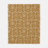 Vintage-Rokokoblüten Blumenmuster personalisiert Fleecedecke (Vorderseite)