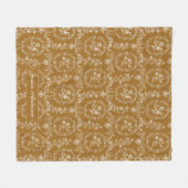 Vintage-Rokokoblüten Blumenmuster personalisiert Fleecedecke (Vorderseite (Horizontal))