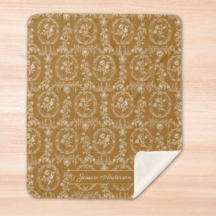 Vintage-Rokokostil Blumen Floralmuster personalisi Sherpadecke