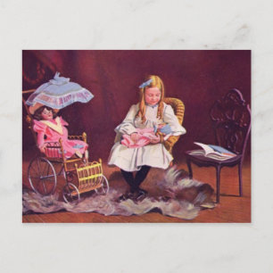 Vintage Rolle des Spielens auf der Postkarte