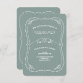 Vintage Rolle in der grünen Einladung (Vorne/Hinten)