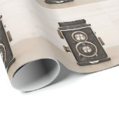 Vintage Rolleiflex Doppellinsekamera Geschenkpapier (Rolleneckpunkt)