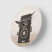 Vintage Rolleiflex Doppellinsekamera Runde Wanduhr (Winkel)