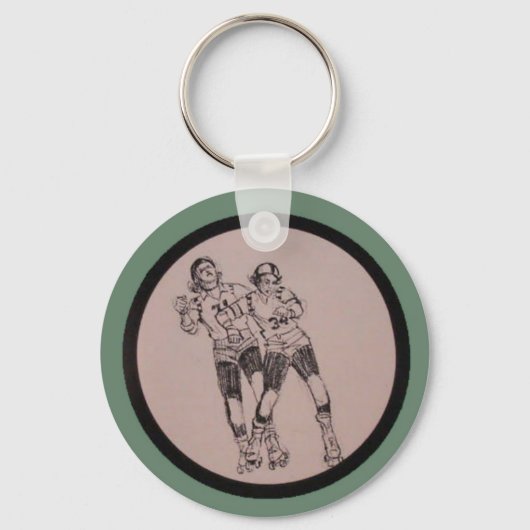 Vintage Roller Derby Programmart Schlüsselanhänger (Vorderseite)