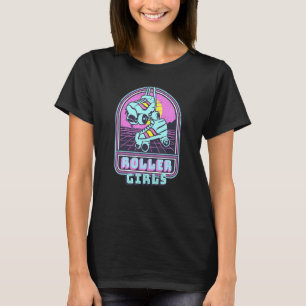 Vintage Roller Girls Skating 80er Disco Rollschuh T-Shirt