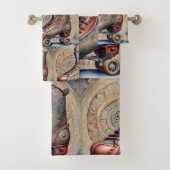 Vintage Roller-Skate Badhandtuch Set (Insitu)
