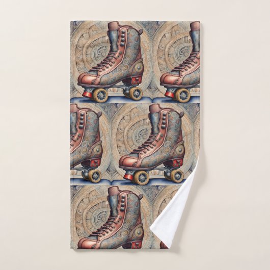 Vintage Roller-Skate Badhandtuch Set (Handtuch)