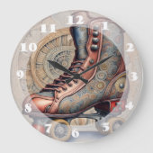 Vintage Roller-Skate Große Wanduhr (Vorderseite)