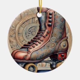 Vintage Roller-Skate Keramik Ornament