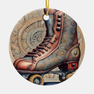 Vintage Roller-Skate Keramik Ornament
