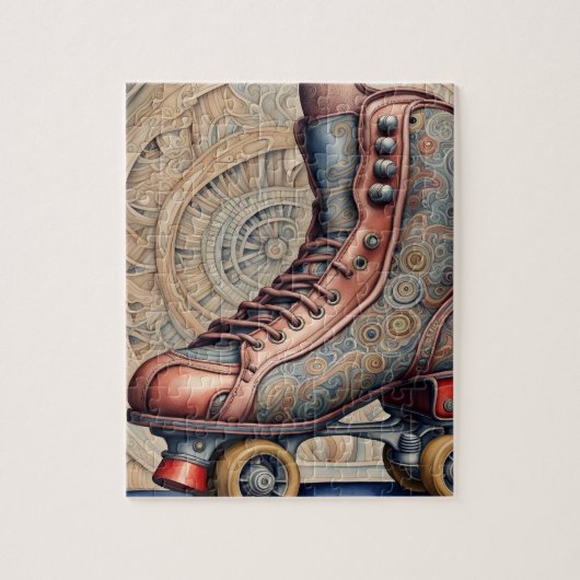 Vintage Roller Skate Kunst. Puzzle (Vertikal)