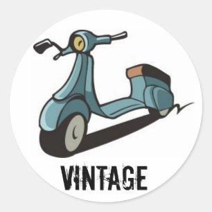 VINTAGE-ROLLER-STICKER RUNDER AUFKLEBER