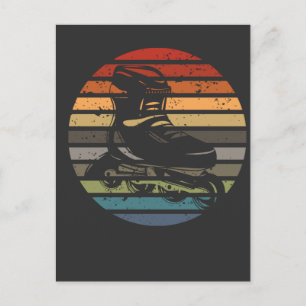 Vintage-Rollerblades Skater Sport Inline-Skating Postkarte
