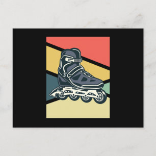 Vintage-Rollerblading Inline-Skating-Rollschuhe Postkarte
