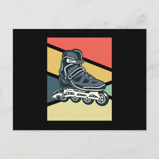 Vintage-Rollerblading Inline-Skating-Rollschuhe Postkarte (Vorderseite)