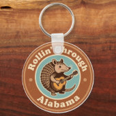 Vintage Rollin Through Alabama Armadillo Funny Schlüsselanhänger (Vorderseite)