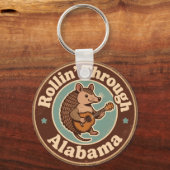 Vintage Rollin Through Alabama Armadillo Music Schlüsselanhänger (Rückseite)