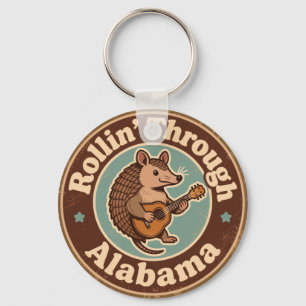 Vintage Rollin Through Alabama Armadillo Musik Schlüsselanhänger