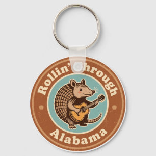 Vintage Rollin Through Alabama Gürteltier Lustig Schlüsselanhänger