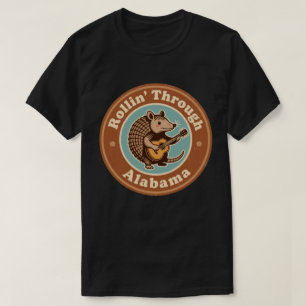 Vintage Rollin Through Alabama Gürteltier Lustig T-Shirt