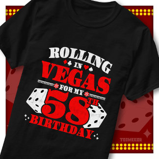 Vintage Rolling In Vegas 58. Geburtstagsfeier T-Shirt