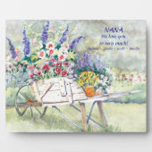 Vintage  Rollkarren mit Blume im Garten Fotoplatte (Vorderseite)