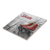 Vintage-Rollschuhe Fliese (Seite)