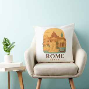 Vintage Rom Colosseum & Pantheon Kissen