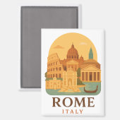 Vintage Rom Colosseum & Pantheon Magnet – Retro (Vorderseite/Rückseite)