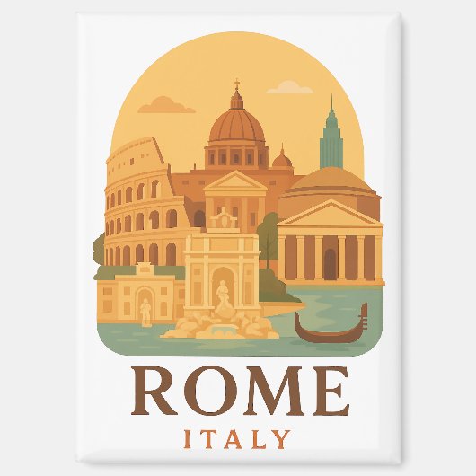 Vintage Rom Colosseum & Pantheon Magnet – Retro (Vorderseite)